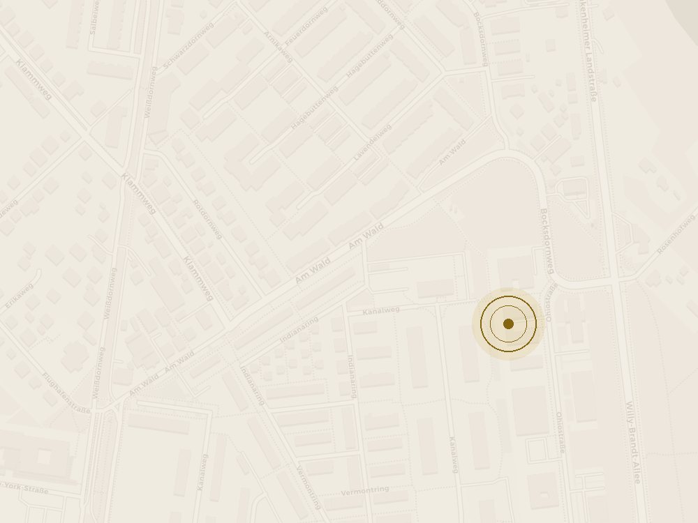 Karte mit der Lage des Restaurants in der Ohiostraße 15 in Karlsruhe